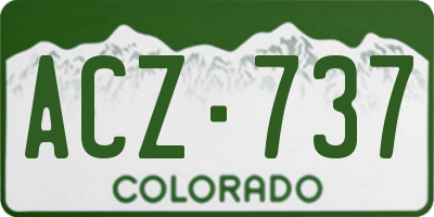 CO license plate ACZ737