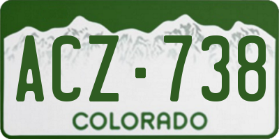 CO license plate ACZ738