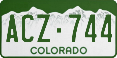 CO license plate ACZ744