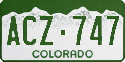 CO license plate ACZ747