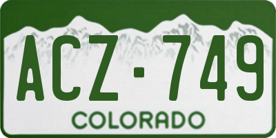CO license plate ACZ749