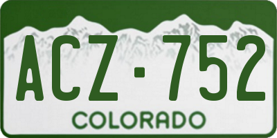 CO license plate ACZ752