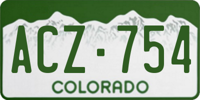 CO license plate ACZ754