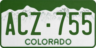 CO license plate ACZ755
