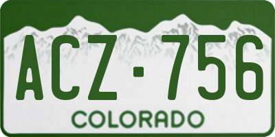 CO license plate ACZ756