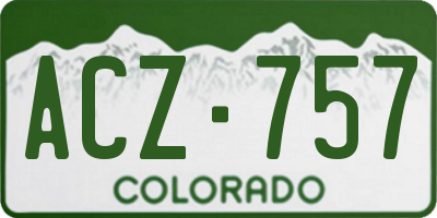 CO license plate ACZ757