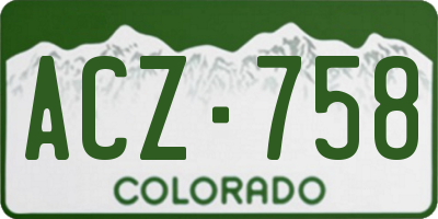CO license plate ACZ758