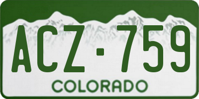 CO license plate ACZ759