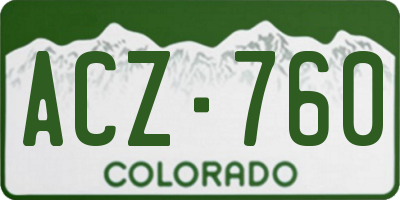 CO license plate ACZ760