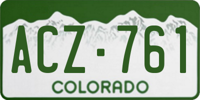 CO license plate ACZ761