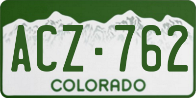 CO license plate ACZ762