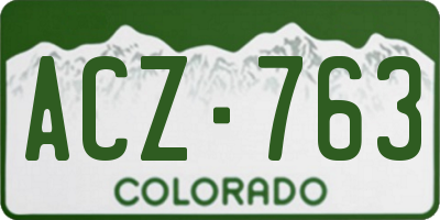 CO license plate ACZ763