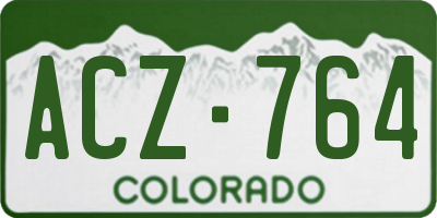 CO license plate ACZ764