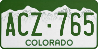 CO license plate ACZ765