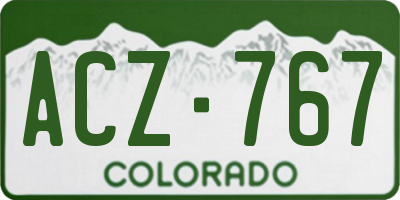 CO license plate ACZ767