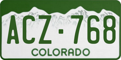 CO license plate ACZ768