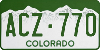 CO license plate ACZ770