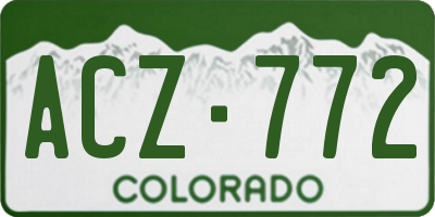 CO license plate ACZ772