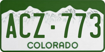 CO license plate ACZ773