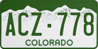 CO license plate ACZ778