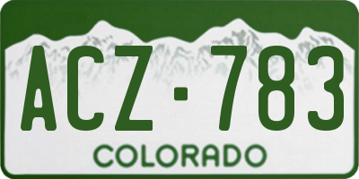 CO license plate ACZ783
