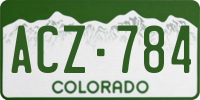 CO license plate ACZ784