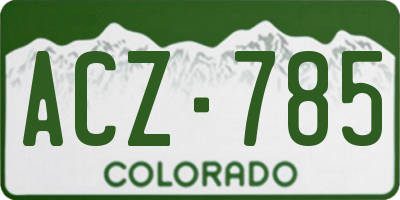 CO license plate ACZ785