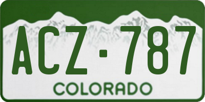 CO license plate ACZ787