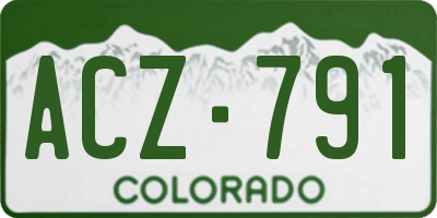 CO license plate ACZ791