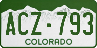 CO license plate ACZ793