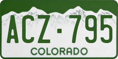 CO license plate ACZ795