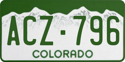 CO license plate ACZ796