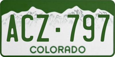 CO license plate ACZ797
