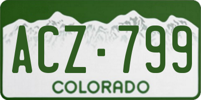CO license plate ACZ799