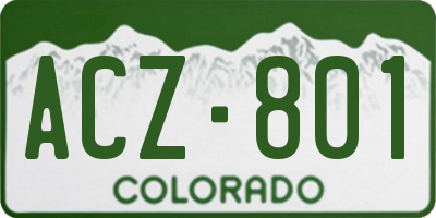 CO license plate ACZ801