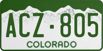 CO license plate ACZ805