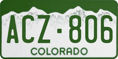 CO license plate ACZ806