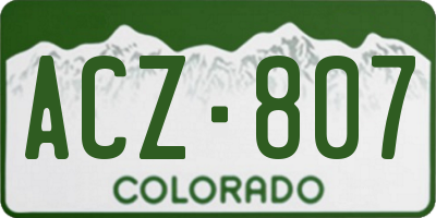 CO license plate ACZ807