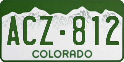 CO license plate ACZ812