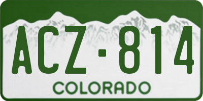 CO license plate ACZ814
