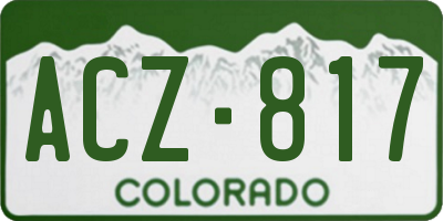 CO license plate ACZ817