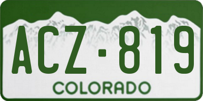 CO license plate ACZ819