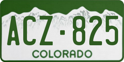 CO license plate ACZ825