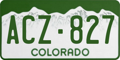 CO license plate ACZ827