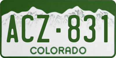 CO license plate ACZ831