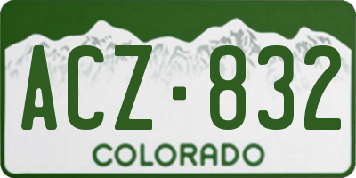 CO license plate ACZ832
