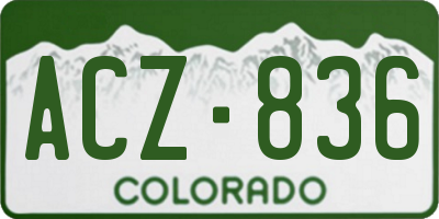 CO license plate ACZ836