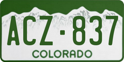 CO license plate ACZ837