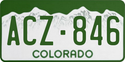 CO license plate ACZ846
