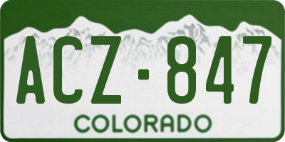 CO license plate ACZ847